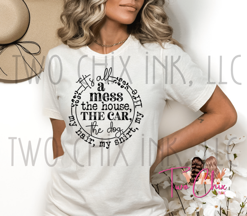It's All a Mess Ready to Press Heat Transfer for Tshirt Sublimation Design