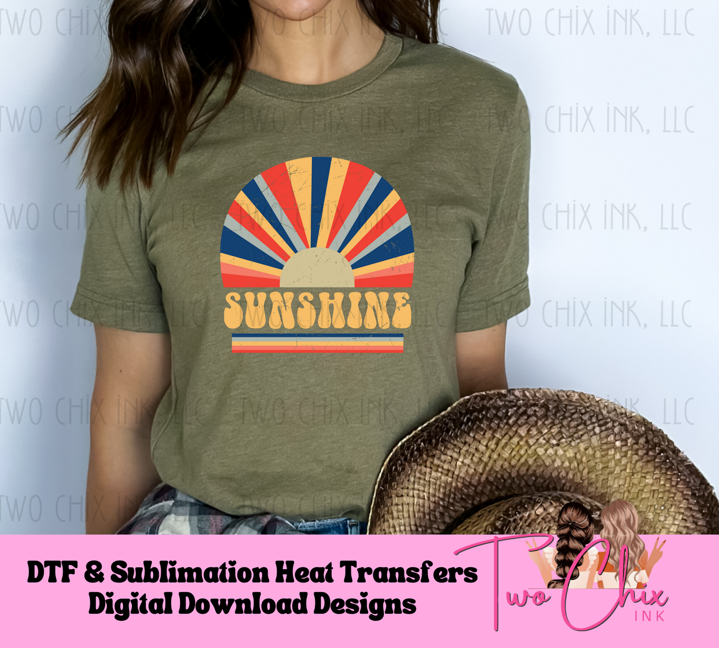 Retro Sunshine 70s/80s Vibes DTF Ready for Press Heat Transfer Vintage Tshirt Design