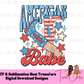 American Babe 4th of July DTF - Red, White, Blue Cowgirl Boots - Patriotic Country Western Theme