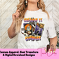 Creepin' It Country: Skeleton Pumpkin, Longhorn Skull, Halloween Design, Rustic Charm, Purple Orange Black, Autumn Style DTF Ready to Press Heat Transfer