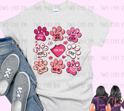 You + Me Dog Paw Valentine Graphic Tee & Sweatshirt