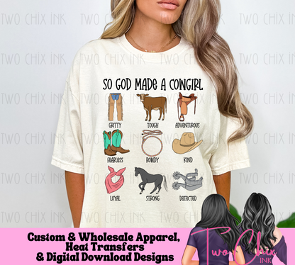 God Made a Cowgirl Collection - Sand Colored Sweatshirt Western Tshirt