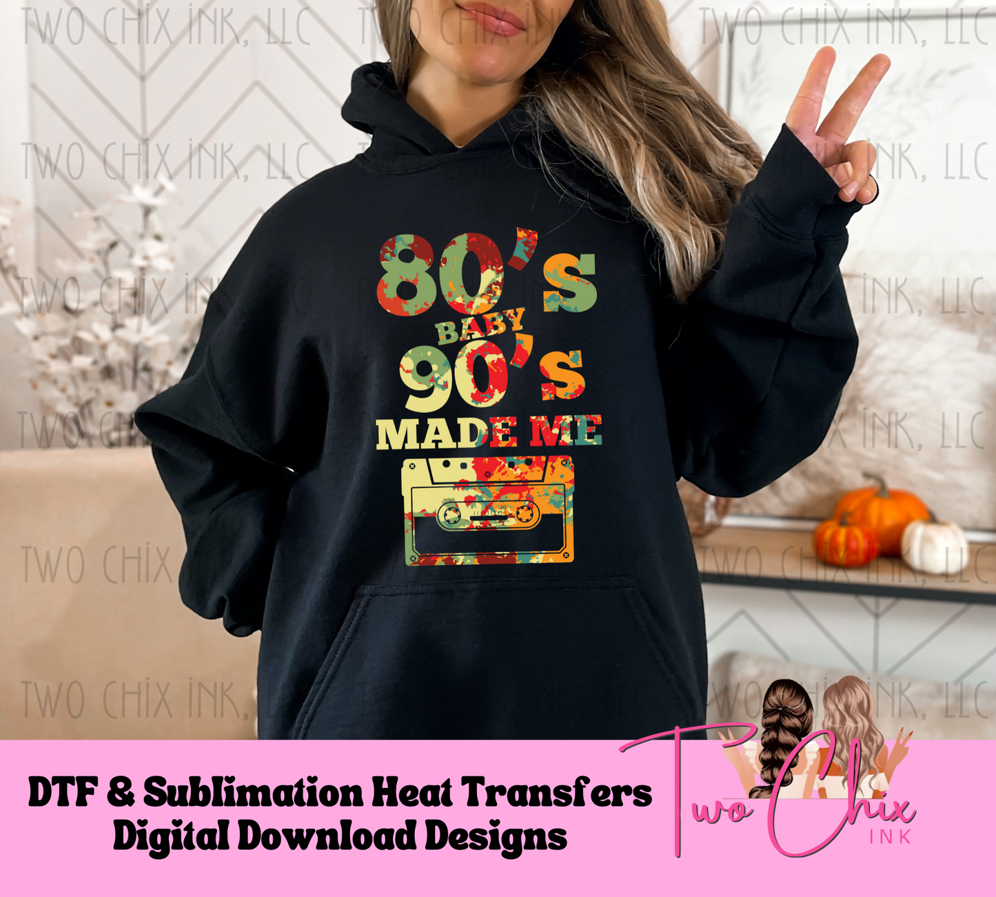 80s baby 90s Made Me Ready to Press DTF Heat Transfer for tshirt design