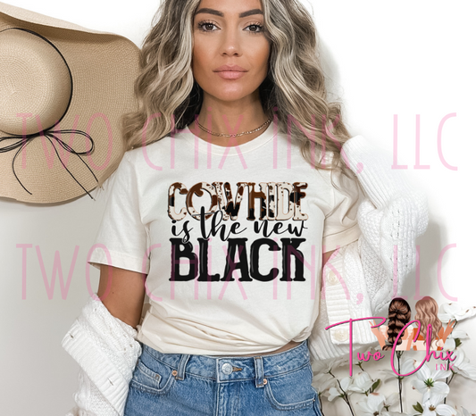 Cowhide is the New Black Ready to Press Heat Transfer | DTF | Sublimation
