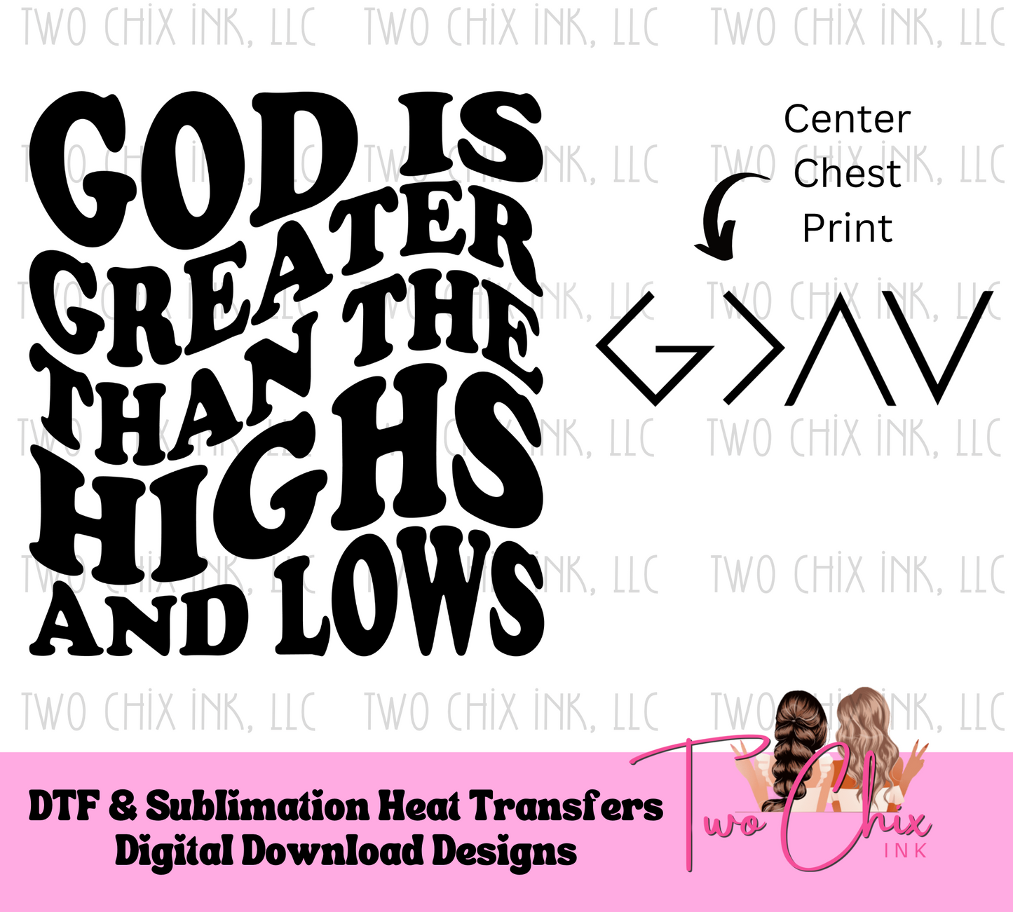 God is Greater Ready For Press DTF Heat Transfer Sublimation Design