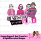 Halloween shirt Horror Mashup DTF Transfer On Wednesdays We Wear Pink Mean Girls ready to press heat transfer designs Halloween sweatshirt